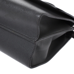 Pre Owned Fendi Grey Textured Leather Small Demi Jour Top Handle Bag