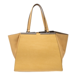 Pre Owned Fendi Yellow Leather Medium 3Jours Tote