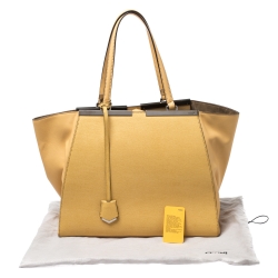 Pre Owned Fendi Yellow Leather Medium 3Jours Tote