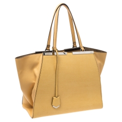 Pre Owned Fendi Yellow Leather Medium 3Jours Tote