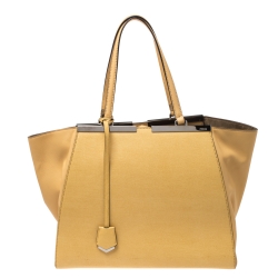 Pre Owned Fendi Yellow Leather Medium 3Jours Tote