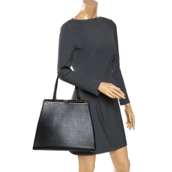 Pre Owned Fendi Black Leather Medium 3Jours Tote 