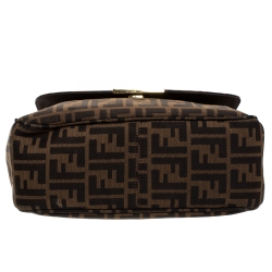 Pre Owned Fendi Tobacco Zucca Canvas and Leather Crossbody Bag