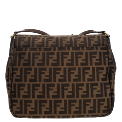 Pre Owned Fendi Tobacco Zucca Canvas and Leather Crossbody Bag
