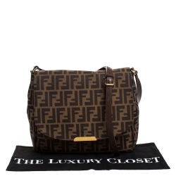 Pre Owned Fendi Tobacco Zucca Canvas and Leather Crossbody Bag