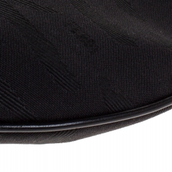 Pre Owned Fendi Black Asymmetrical Canvas Mini Saddle Bag