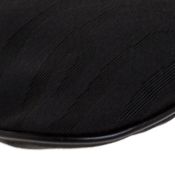 Pre Owned Fendi Black Asymmetrical Canvas Mini Saddle Bag