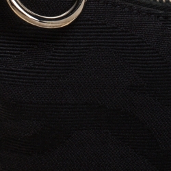 Pre Owned Fendi Black Asymmetrical Canvas Mini Saddle Bag