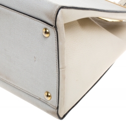 Pre Owned Fendi Off white Leather Large 3Jours Tote