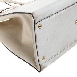 Pre Owned Fendi Off white Leather Large 3Jours Tote