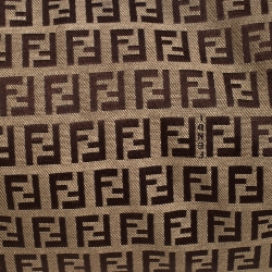 Pre Owned Fendi Beige/Brown Zucchino Canvas and Leather Shoulder Bag