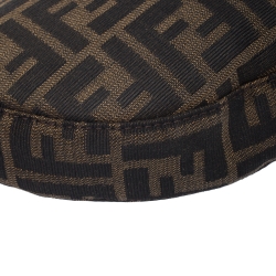 Pre Owned Fendi Tobacco Zucca Canvas and Leather Half Moon Bag