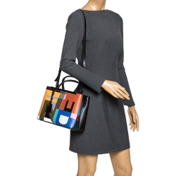 Pre Owned Fendi Multicolor Leather Mini Abstract 2Jours Tote