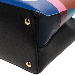 Pre Owned Fendi Multicolor Leather Mini Abstract 2Jours Tote