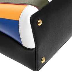 Pre Owned Fendi Multicolor Leather Mini Abstract 2Jours Tote