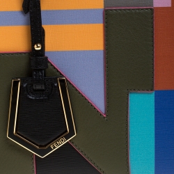 Pre Owned Fendi Multicolor Leather Mini Abstract 2Jours Tote