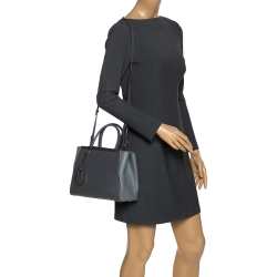 Pre Owned Fendi Grey Leather Mini 2Jours Tote