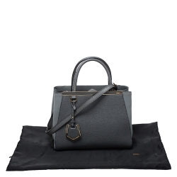 Pre Owned Fendi Grey Leather Mini 2Jours Tote