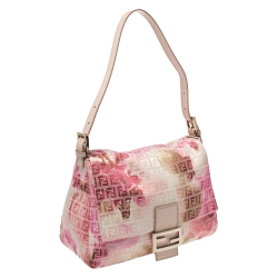 Pre Owned Fendi Multicolor Zucchino Canvas and Leather Mama Forever Shoulder Bag