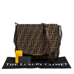 Pre Owned Fendi Tobacco Zucca Canvas and Leather Crossbody Bag