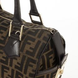 Pre Owned Fendi Zucca Chef Medium Boston Bag