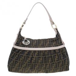 Pre Owned Fendi Brown Zucca Canvas Chef Shoulder Bag