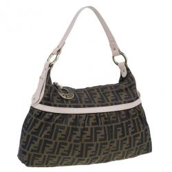 Pre Owned Fendi Brown Zucca Canvas Chef Shoulder Bag