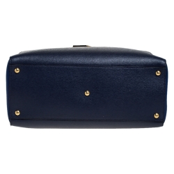 Pre Owned Fendi Blue Leather Medium 2Jours Elite Tote