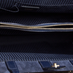 Pre Owned Fendi Blue Leather Medium 2Jours Elite Tote