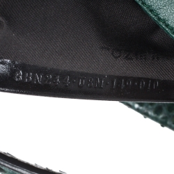 Pre Owned Fendi Green Python Mini Peekaboo Top Handle Bag