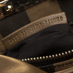 Pre Owned Fendi Brown Leather Medium Peekaboo Top Handle Bag