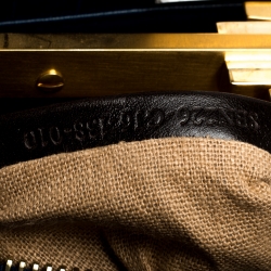 Pre Owned Fendi Blue Crocodile Medium Peekaboo Top Handle Bag