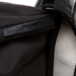 Pre Owned Fendi Cream/Black Canvas and Patent Leather B Shoulder Bag