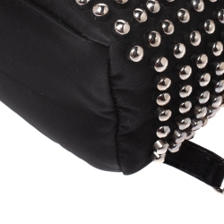 Pre Owned Fendi Black Nylon Monster Studs Mini Black Backpack