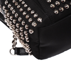 Pre Owned Fendi Black Nylon Monster Studs Mini Black Backpack