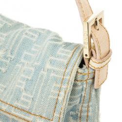 Fendi Zucca Denim Baguette Bag