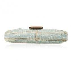 Fendi Zucca Denim Baguette Bag
