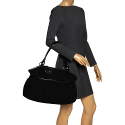 Pre Owned Fendi Black Zucca Canvas and Leather Large Chef Tote