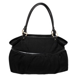 Pre Owned Fendi Black Zucca Canvas and Leather Large Chef Tote