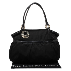 Pre Owned Fendi Black Zucca Canvas and Leather Large Chef Tote