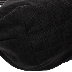 Pre Owned Fendi Black Zucca Canvas and Leather Large Chef Tote