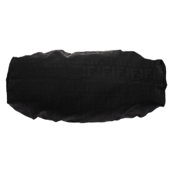 Pre Owned Fendi Black Zucca Canvas and Leather Large Chef Tote