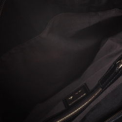 Pre Owned Fendi Black Zucca Canvas and Leather Large Chef Tote