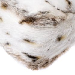 Pre Owned Fendi White/Brown Rabbit Fur and Leather Baguette Bag