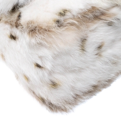 Pre Owned Fendi White/Brown Rabbit Fur and Leather Baguette Bag