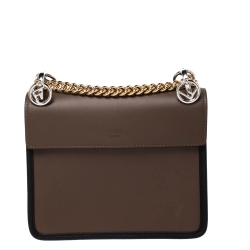 Pre Owned Fendi Brown Leather Mini Kan I Shoulder Bag