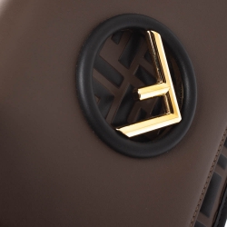 Pre Owned Fendi Brown Leather Mini Kan I Shoulder Bag