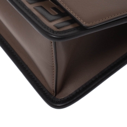 Pre Owned Fendi Brown Leather Mini Kan I Shoulder Bag