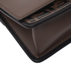 Pre Owned Fendi Brown Leather Mini Kan I Shoulder Bag