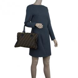 مملوكة مسبقًا Fendi Brown Canvas Zucca Selleria Firenze Frame Bag